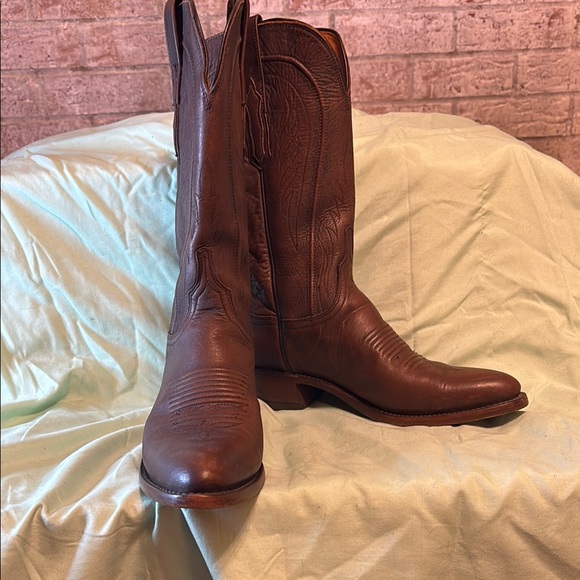 Lucchese Shoes - Used Lucchese Mad Dog Goat Leather Round Toe Boots Mid-Calf N4766 Women's 9B